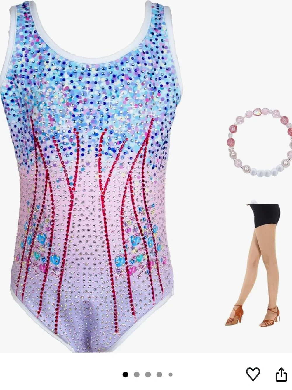 Taylor Swift Lover Rhinestone Costume Leotard Set NWT